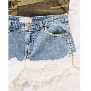 •Free People• Dip Dye Ombre  High Waist Shorts